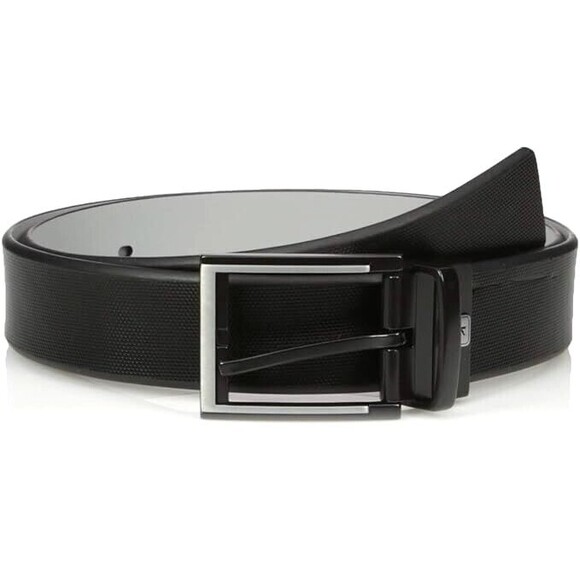 PGA TOUR Mens Belt Size 30 Black Textured Leather Reversible Two Tone Buckle - Picture 1 of 7